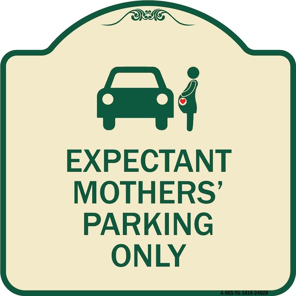 Signmission Expectant Mothers Parking W/ Graphic Heavy-Gauge Aluminum Sign, 18" L, 18" H, TG-1818-24028 A-DES-TG-1818-24028 - main